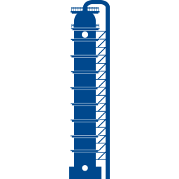 Anigif azul Torre de destilação Ícone químico
