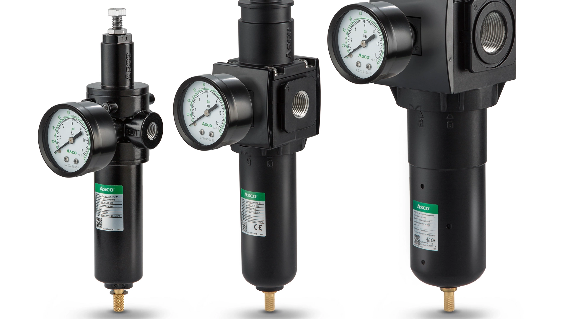 ASCO Series 641/2/3 aluminum filter regulators
