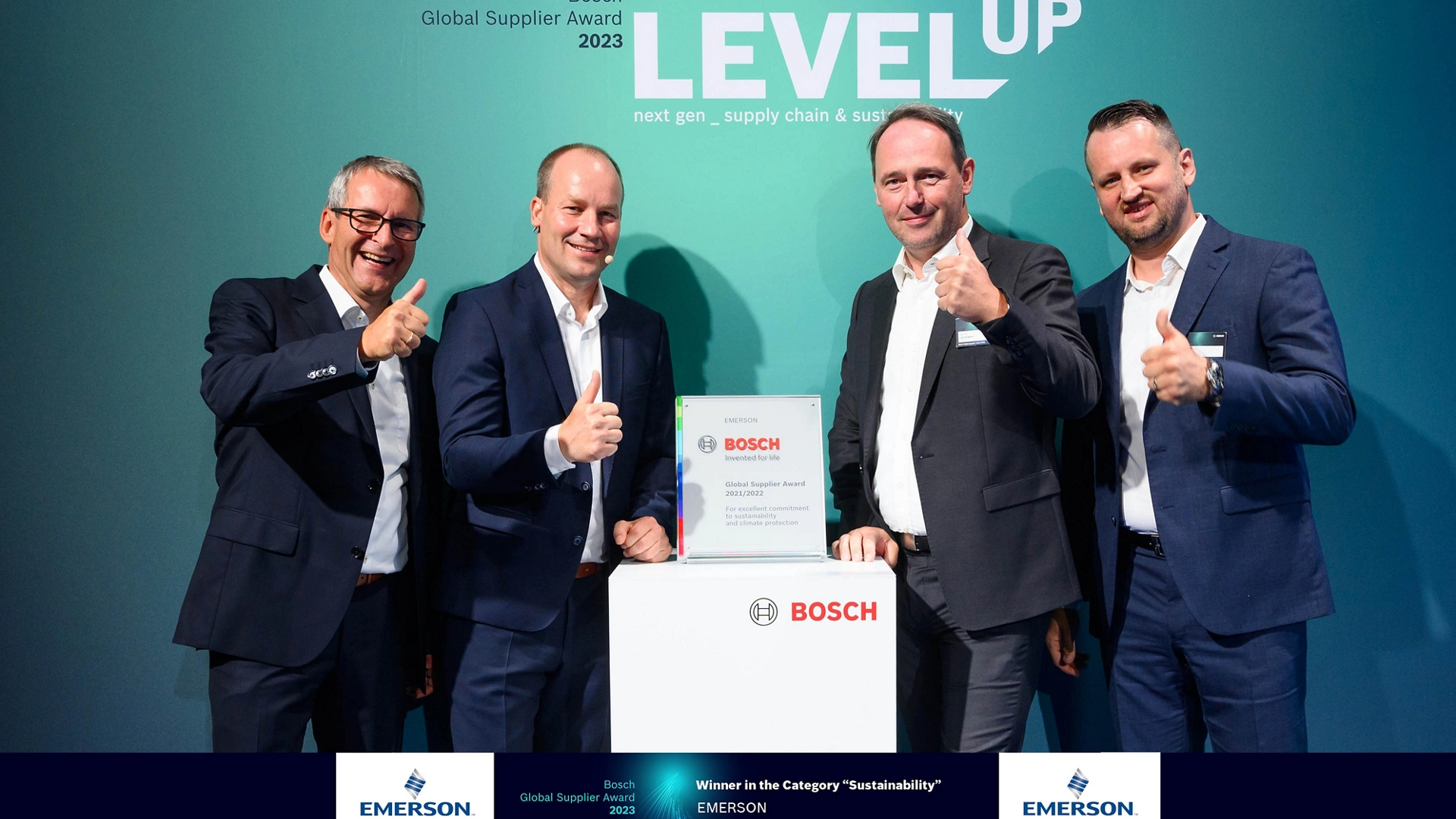 Bosch and Emerson executives at Global Supplier Awards