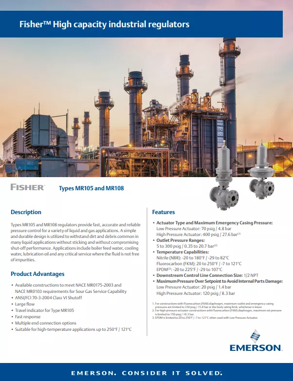 Fisher High Capacity Industrial Regulators