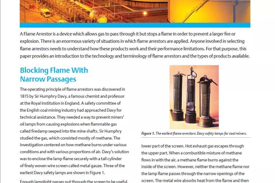  Introduction to Flame Arrestors