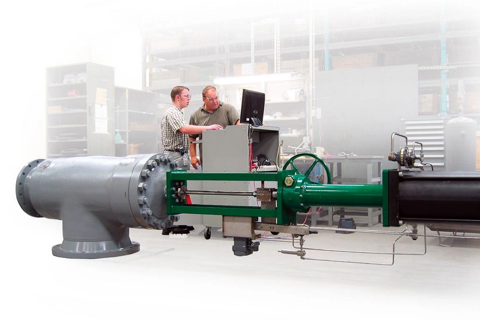 Industrial centrifugal pump installed in a chemical process facility
