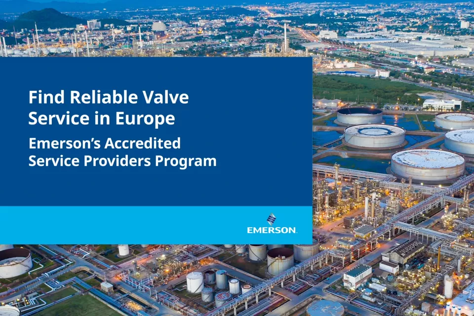 Encontre serviços de válvulas com um Fornecedor de serviços credenciado da Emerson