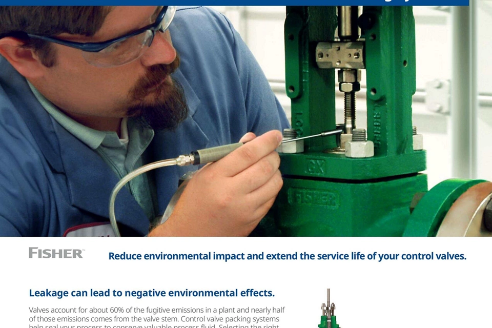 Obtenha uma vedação de haste excepcional para suas válvulas de controle com sistemas de vedação ENVIRO-SEAL aprimorados pela Fisher