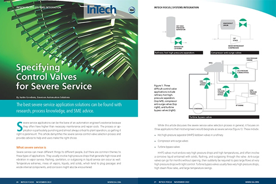 Specifying Control Valves for Severe Service