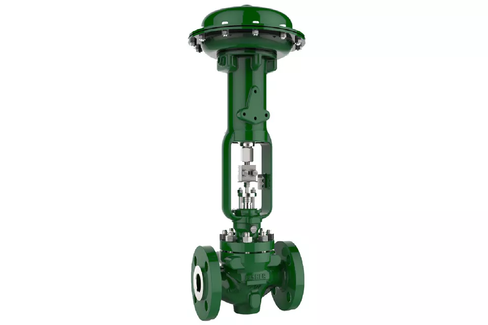 Industrial pneumatic globe control valve with diaphragm actuator