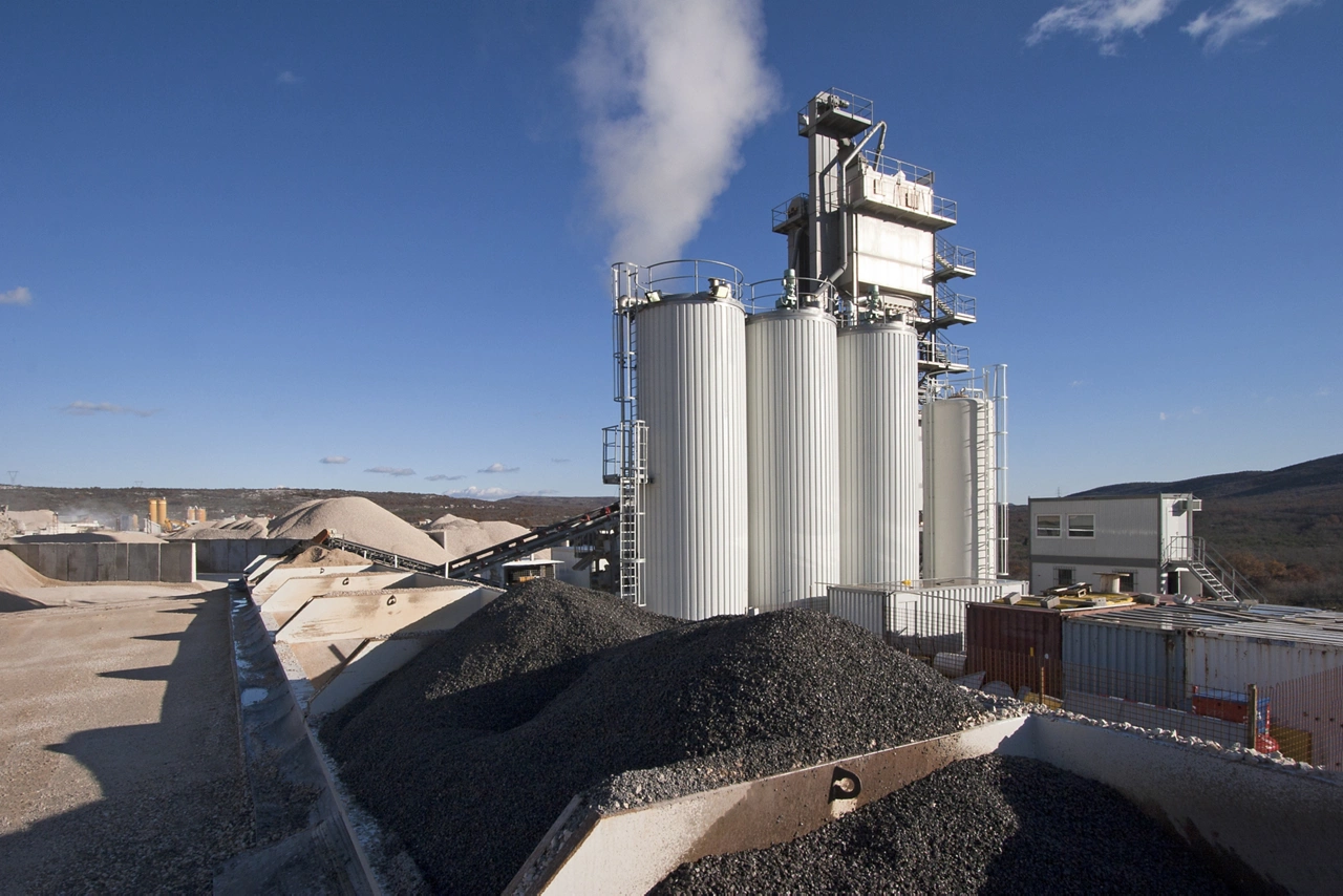 Asphalt production factory near town Split in Croatia