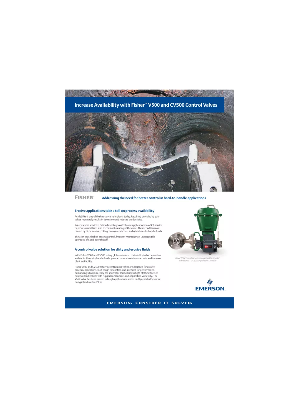 Increase Availability with Fisher V500 and CV500 Control Valves