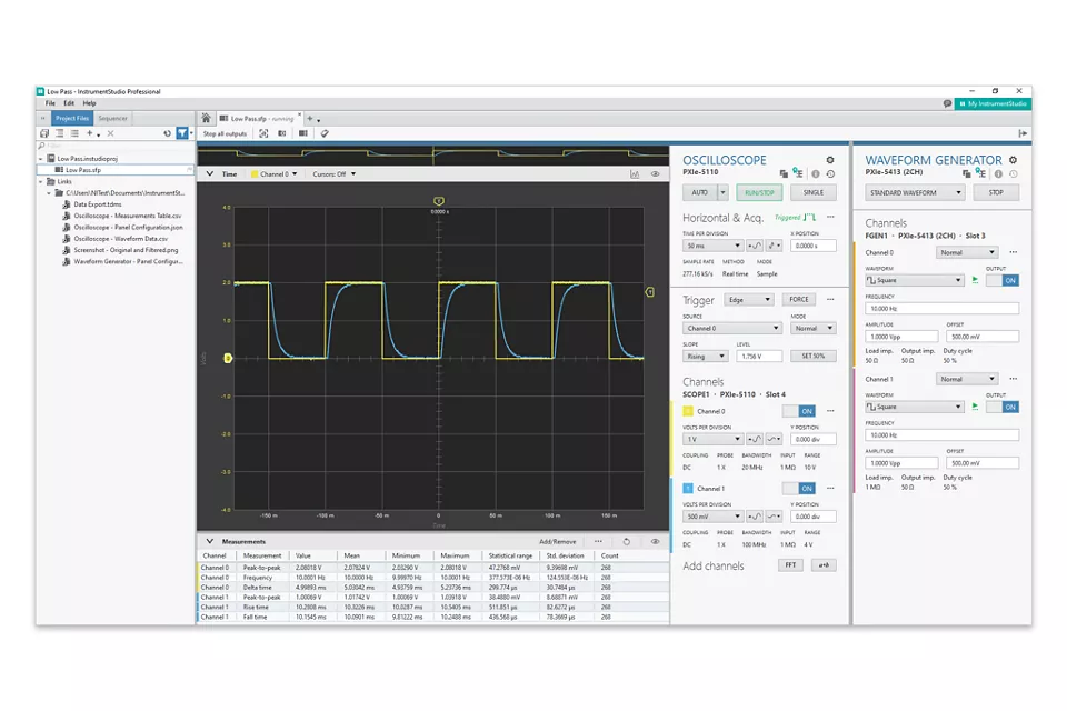 Software de configuração de teste de instrumentos para PXI