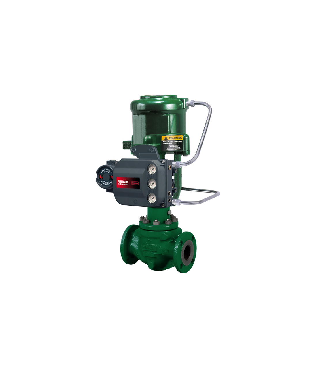 Пневматический поршневой привод Fisher 585C на регулирующем клапане