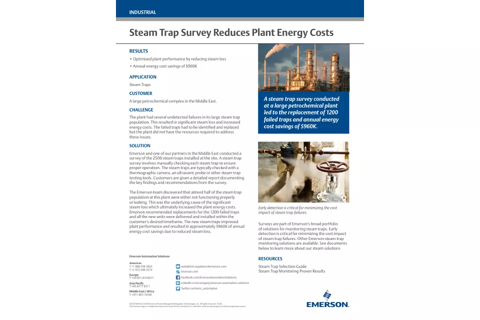 Steam Trap Survey Reduces Plant Energy Costs