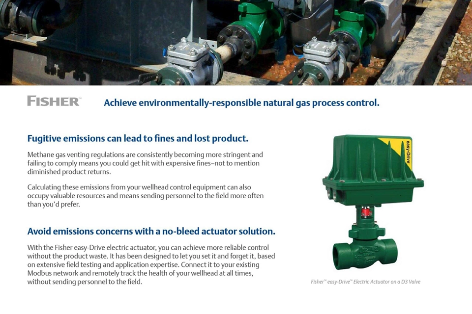 Reduce Emissions with Fisher easy-Drive Electric Actuators