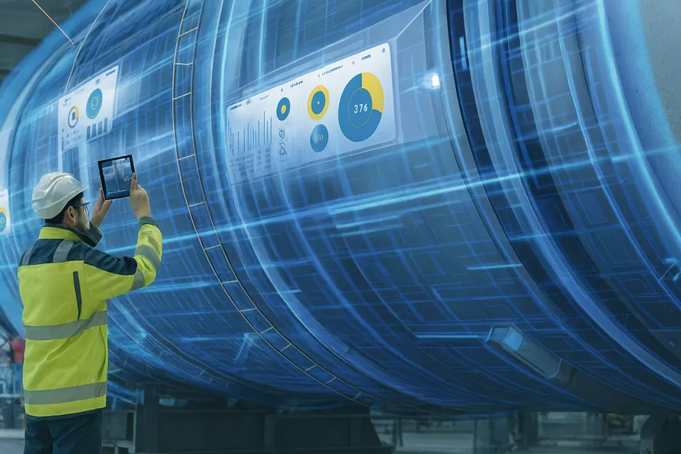 industrial-worker-using-tablet-to-inspect-large-pipeline-with-digital-twin-overlay-and-data-visualization-dashboard-representing-predictive-maintenance-and-asset-monitoring
