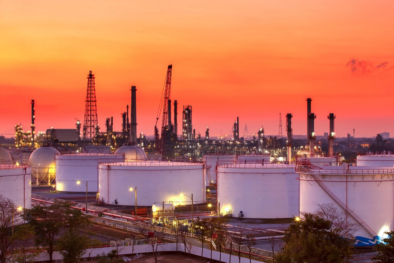 Refinery in the morning.