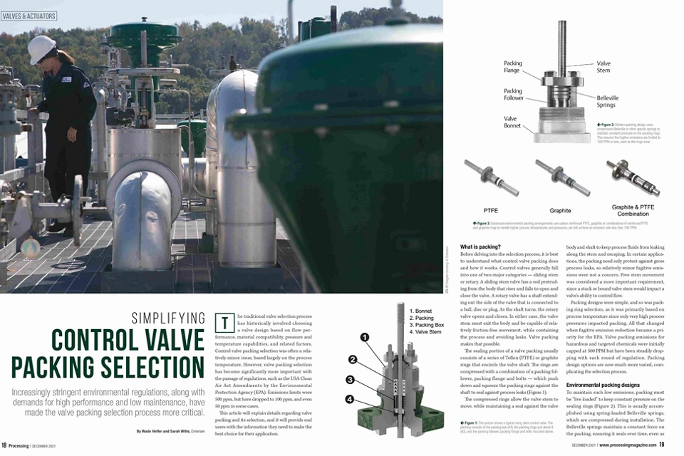 Simplifying Control Valve Packing Selection
