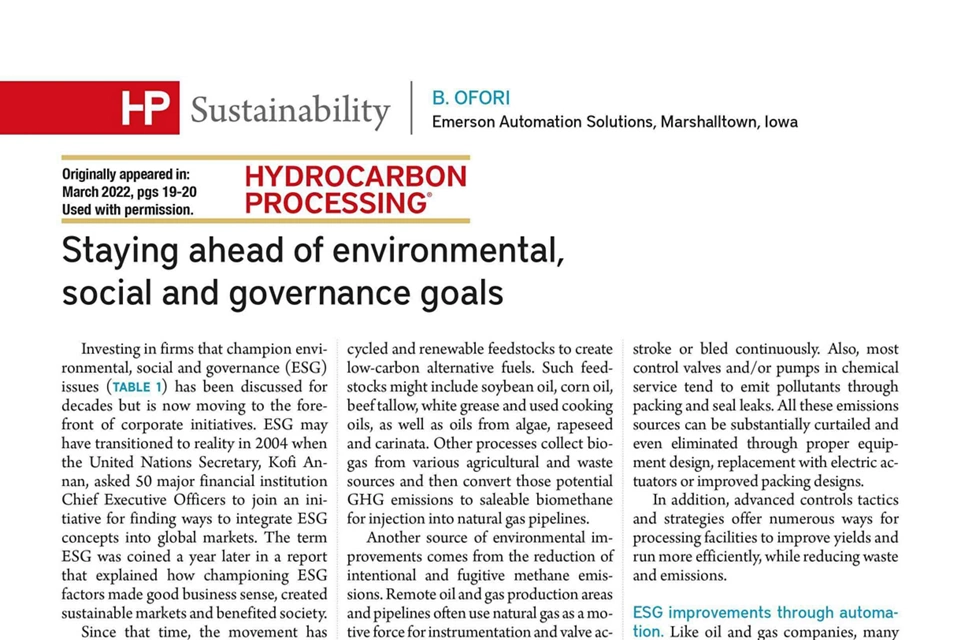Den Umwelt-, Sozial- und Governance-Zielen einen Schritt voraus bleiben