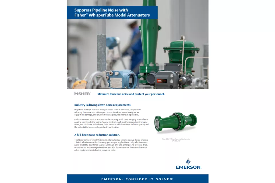 Suppress Pipeline Noise with Fisher WhisperTube Modal Attenuators