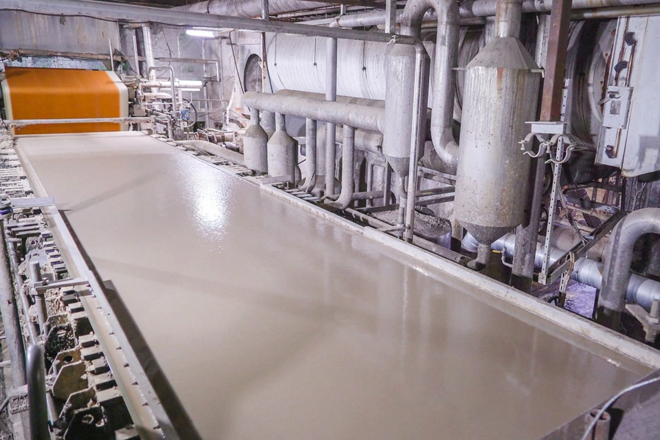 Misurazione del pH nella cassa d'afflusso della cartiera