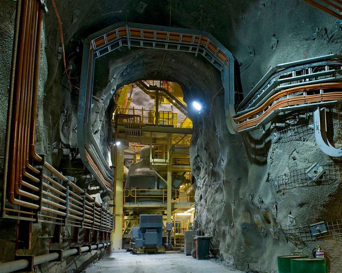 Mining underground Infrastructure, underground gold and copper mine in Australia.