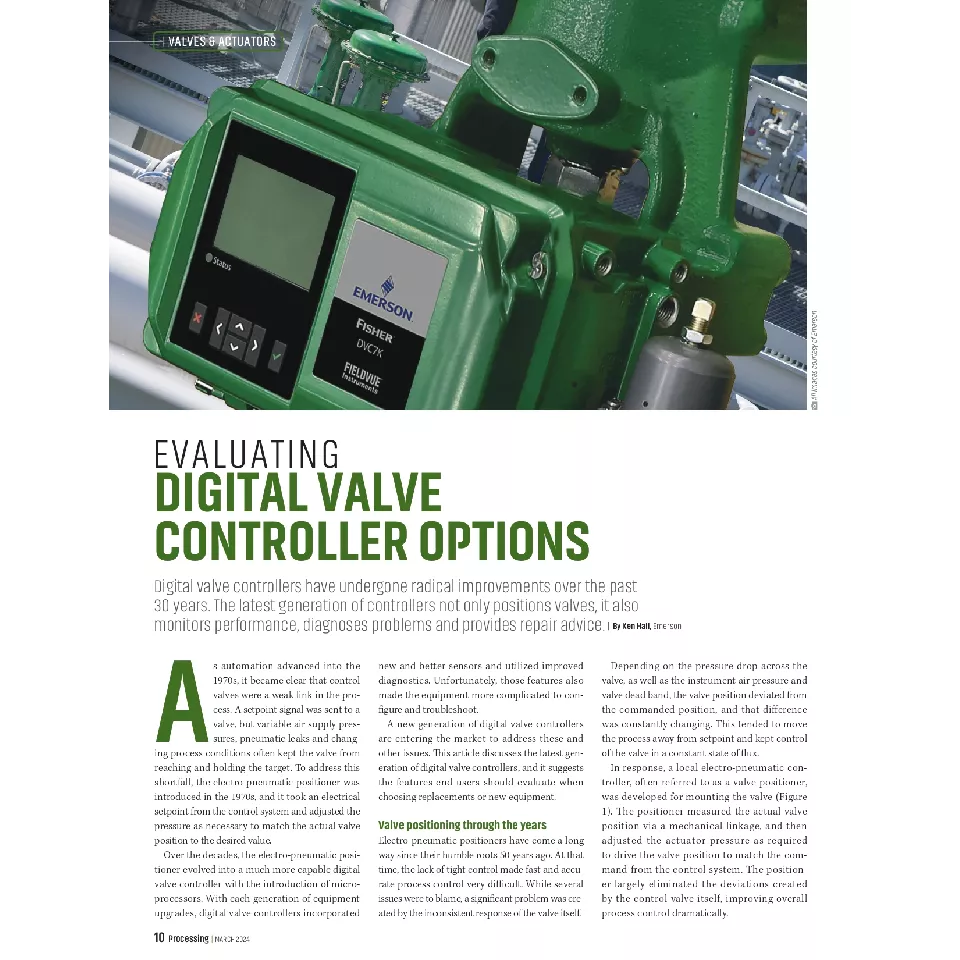 Article: Evaluating Digital Valve Controller Options