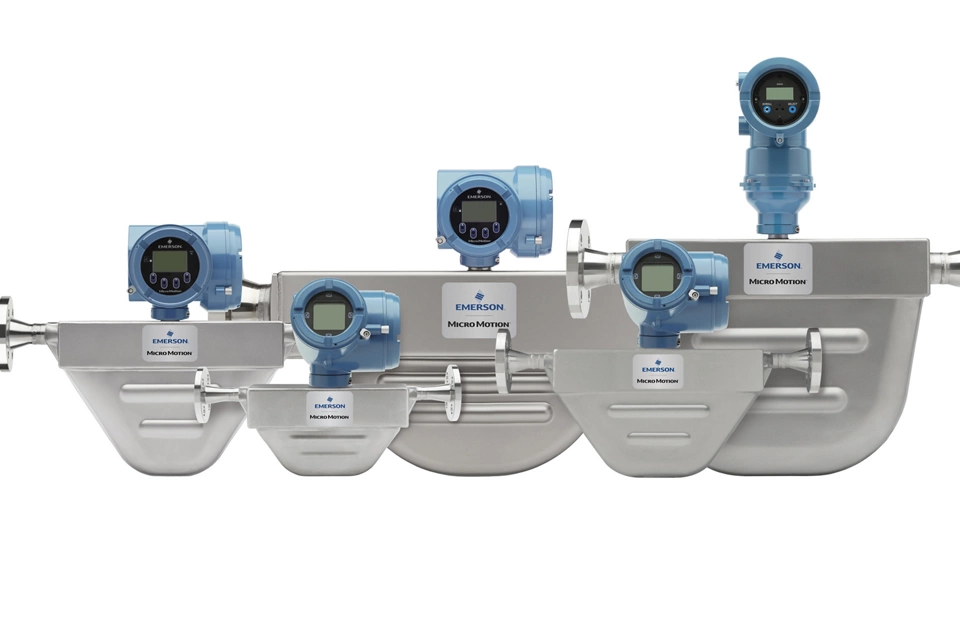 Medidores de densidade e vazão compactos e drenáveis série F Coriolis da Micro Motion