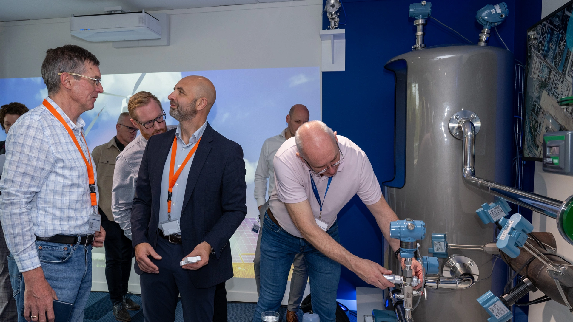 Visitors at the Emerson Digital Experience Center