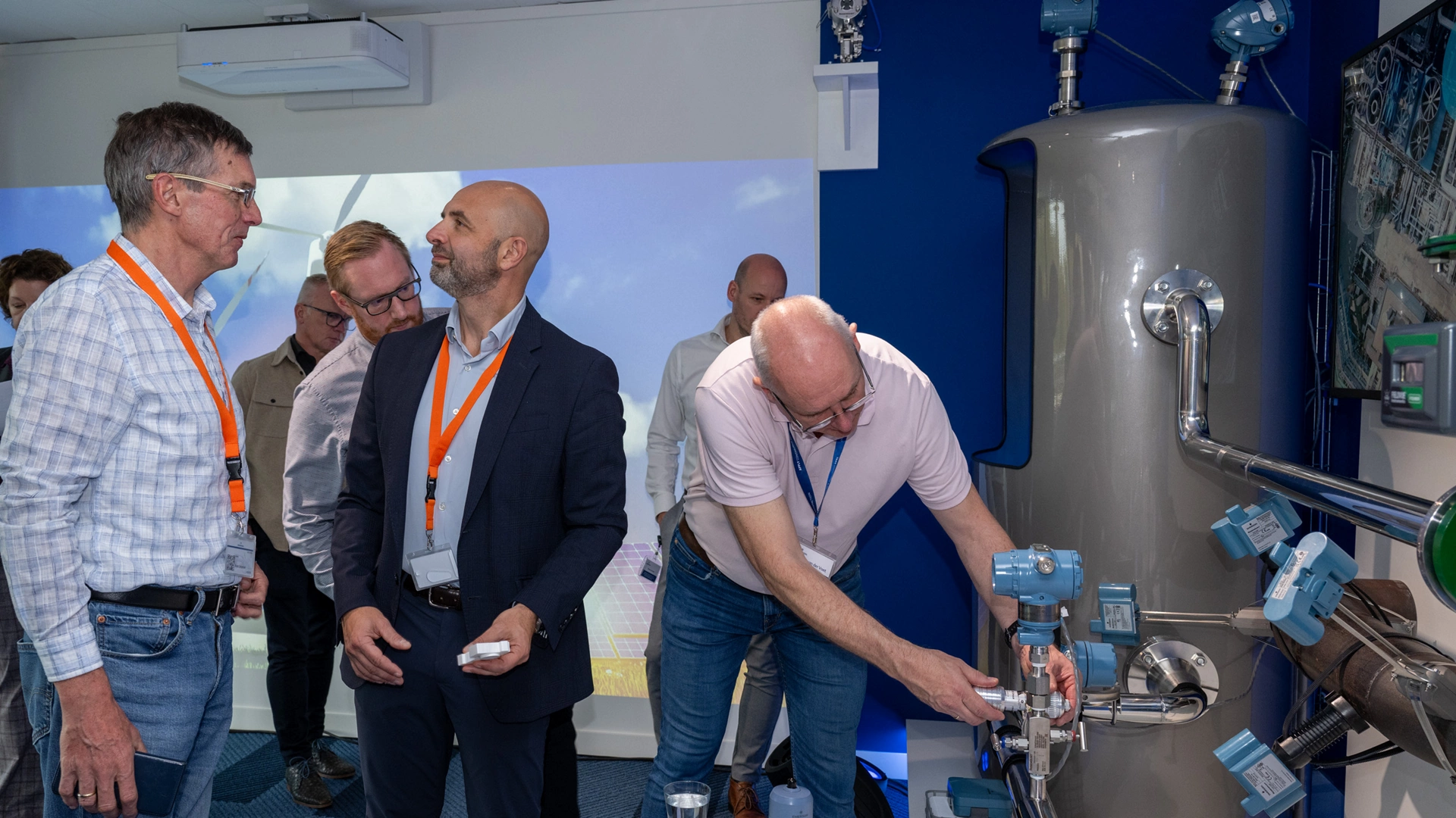 Visitors at the Emerson Digital Experience Center
