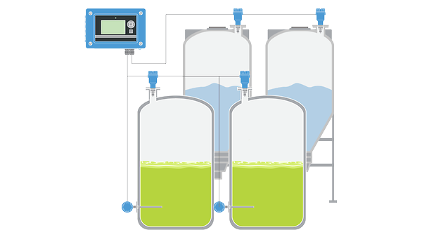Misura di livello e temperatura per il controllo delle scorte disponibili nei silos e nei serbatoi di stoccaggio di sostanze chimiche