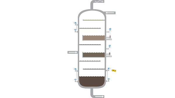 Level Measurement Solutions for Fractionator Column Bottom and Trays